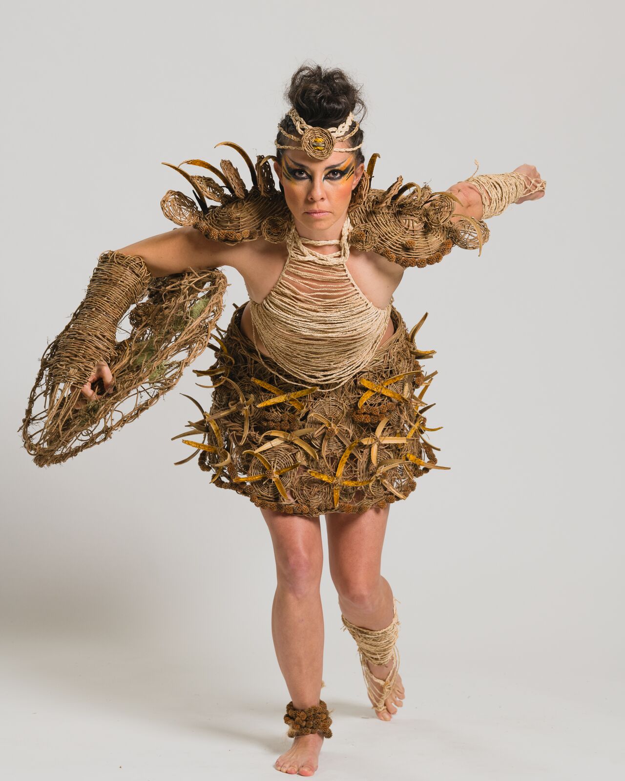 Alpha in a woven wearable art costume
